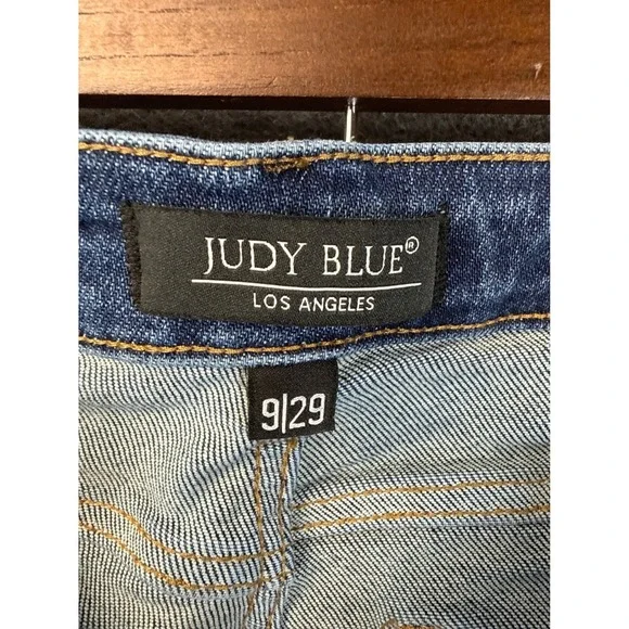 Judy Blue Inseam Panel Two Tone Flare Wide Leg Jeans High Rise Size 9/29 JB88524 - Picture 5 of 15